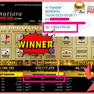 Bukti Withdraw ( 1,824,794,-) Member Setia Mutiarapoker