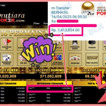 Bukti Withdraw ( 1,413,854,-) Member Setia Mutiarapoker