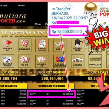 Bukti Withdraw ( 15,000,000,-) Member Setia Mutiarapoker