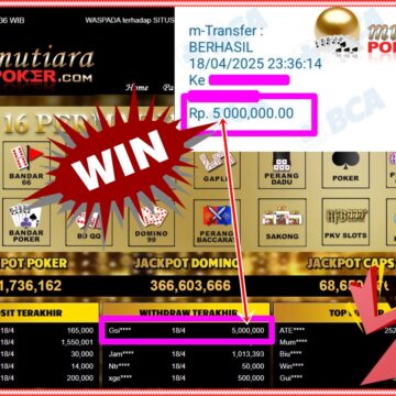 Bukti Withdraw ( 5,000,000,-) Member Setia Mutiarapoker