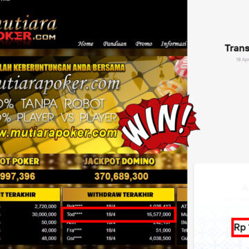 Bukti Withdraw (16,577,000,-) Member Setia Mutiarapoker