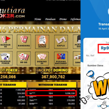Bukti Withdraw (9,096,538,-) Member Setia Mutiarapoker