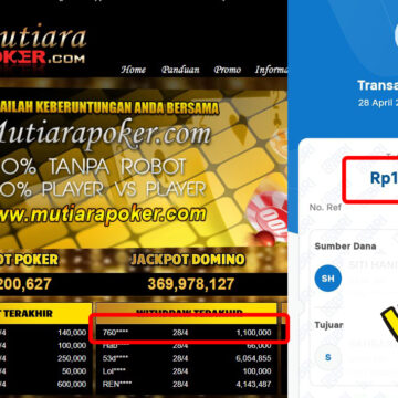 Bukti Withdraw (1,100,000,-) Member Setia Mutiarapoker