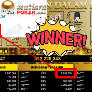 Bukti Withdraw ( 2.291.000,- ) Member Setia Mutiarapoker
