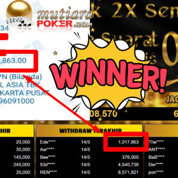 Bukti Withdraw ( 1.017.863,- ) Member Setia Mutiarapoker