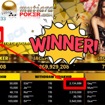 Bukti Withdraw ( 2.134.689,- ) Member Setia Mutiarapoker