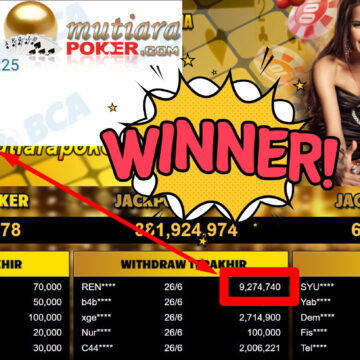 Bukti Withdraw ( 9.274.740,- ) Member Setia Mutiarapoker