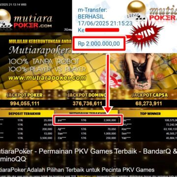 Bukti Withdraw ( 2,000,000,- ) Member Setia Mutiarapoker