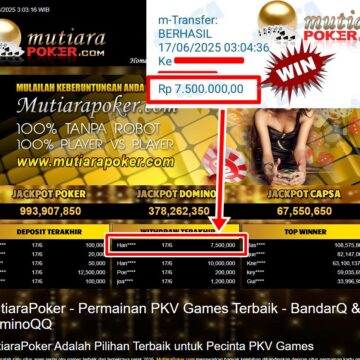 Bukti Withdraw ( 7,500,000,- ) Member Setia Mutiarapoker