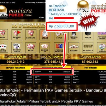 Bukti Withdraw ( 7,500,000,- ) Member Setia Mutiarapoker
