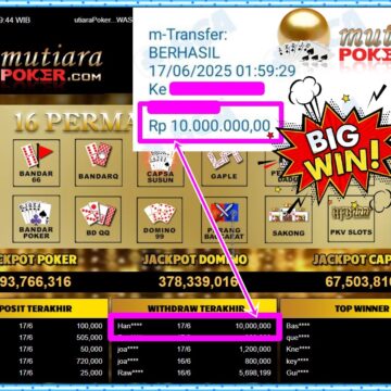 Bukti Withdraw ( 10,000,000,-) Member Setia Mutiarapoker