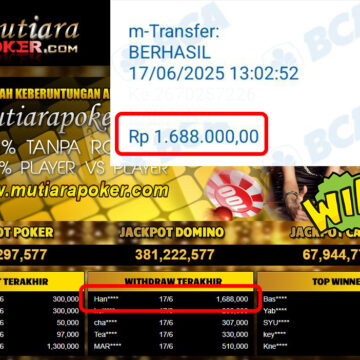 Bukti Withdraw (1,688,000,-) Member Setia Mutiarapoker