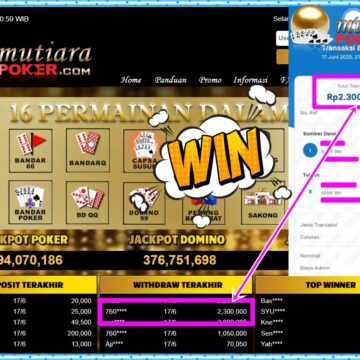 Bukti Withdraw ( 2,300,000,-) Member Setia Mutiarapoker