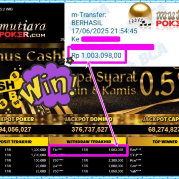 Bukti Withdraw ( 1,003,098,-) Member Setia Mutiarapoker