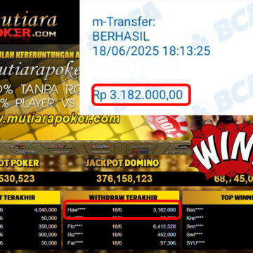 Bukti Withdraw (3,182,000,-) Member Setia Mutiarapoker