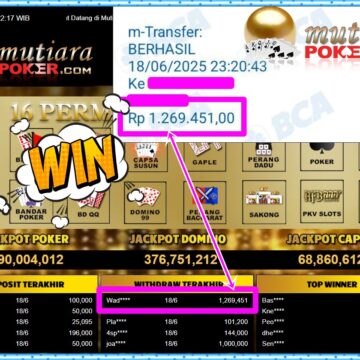 Bukti Withdraw ( 1,269,451,-) Member Setia Mutiarapoker