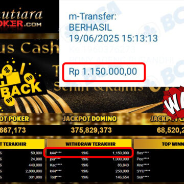 Bukti Withdraw (1,150,000,-) Member Setia Mutiarapoker