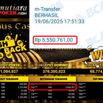 Bukti Withdraw (5,550,761,-) Member Setia Mutiarapoker