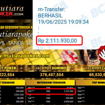 Bukti Withdraw (2,111,930,-) Member Setia Mutiarapoker