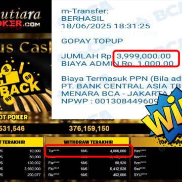 Bukti Withdraw (4,000,000,-) Member Setia Mutiarapoker