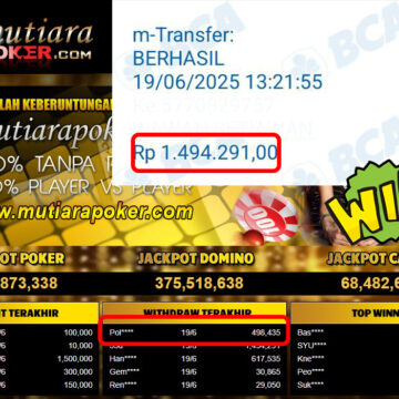 Bukti Withdraw (1,494,291,-) Member Setia Mutiarapoker