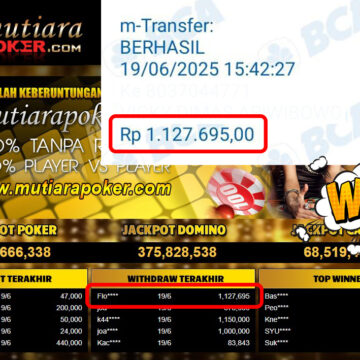 Bukti Withdraw (1,127,695,-) Member Setia Mutiarapoker
