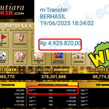 Bukti Withdraw (4,929,820,-) Member Setia Mutiarapoker