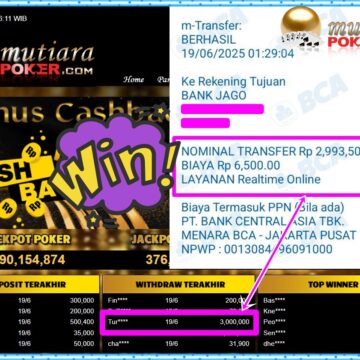 Bukti Withdraw ( 3,000,000,-) Member Setia Mutiarapoker