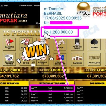 Bukti Withdraw ( 1,200,000,-) Member Setia Mutiarapoker