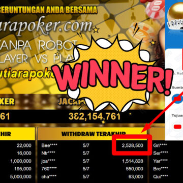 Bukti Withdraw ( 2.528.500,- ) Member Setia MutiaraPoker
