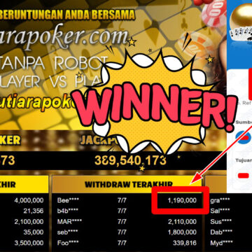 Bukti Withdraw ( 1.190.000,- ) Member Setia MutiaraPoker