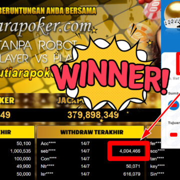 Bukti Withdraw ( 4.004.466,- ) Member Setia MutiaraPoker Bukti Withdraw ( 4.004.466,- ) Member Setia MutiaraPoker