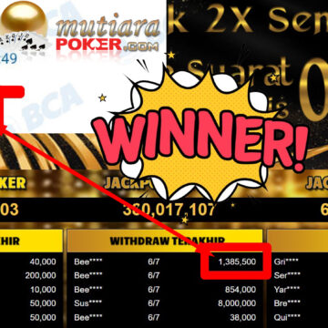 Bukti Withdraw ( 1.385.500,- ) Member Setia MutiaraPoker