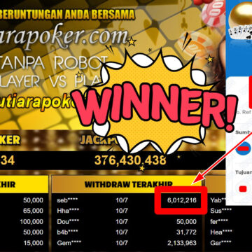 Bukti Withdraw ( 6.012.216,- ) Member Setia MutiaraPoker Bukti Withdraw ( 6.012.216,- ) Member Setia MutiaraPoker