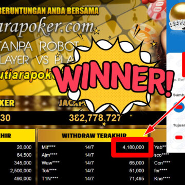 Bukti Withdraw ( 4.180.000,- ) Member Setia MutiaraPoker Bukti Withdraw ( 4.180.000,- ) Member Setia MutiaraPoker