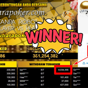 Bukti Withdraw ( 8.034.355,- ) Member Setia MutiaraPoker