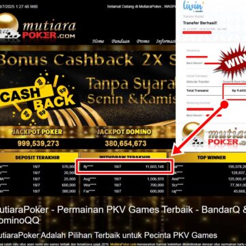 Bukti Withdraw ( 11,603,148,-) Member Setia Mutiarapoker