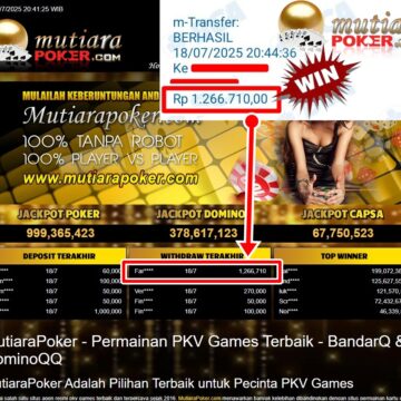 Bukti Withdraw ( 1,266,710,-) Member Setia Mutiarapoker