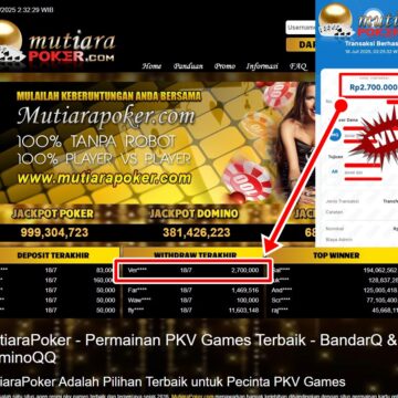 Bukti Withdraw ( 2,700,000,-) Member Setia Mutiarapoker