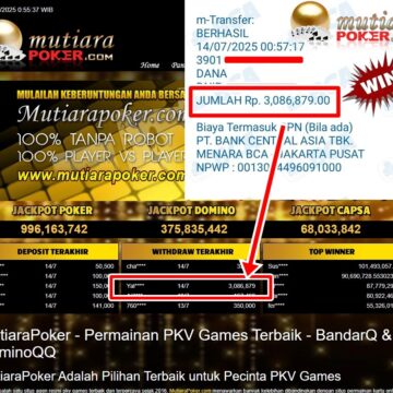 Bukti Withdraw ( 3,086,879,-) Member Setia Mutiarapoker