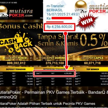 Bukti Withdraw ( 4,256,600,-) Member Setia Mutiarapoker