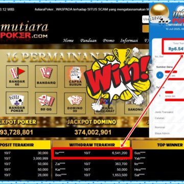 Bukti Withdraw ( 6,541,200,-) Member Setia Mutiarapoker