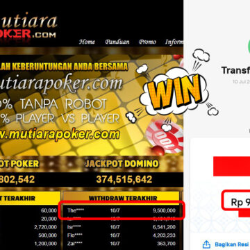 Bukti Withdraw (9,500,000,-) Member Setia Mutiarapoker