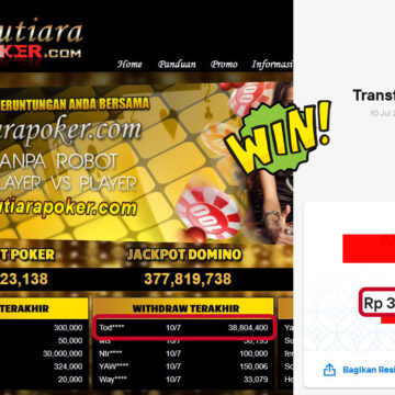 Bukti Withdraw (38,804,400,-) Member Setia Mutiarapoker