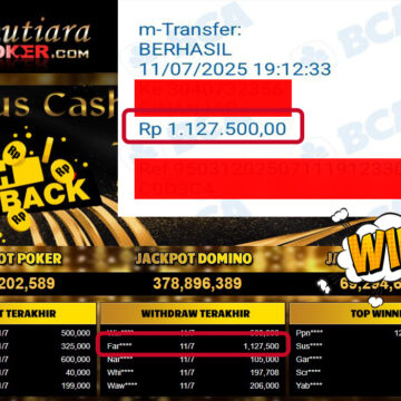 Bukti Withdraw (1,127,500,-) Member Setia Mutiarapoker