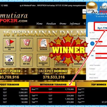 Bukti Withdraw ( 1,778,000,-) Member Setia Mutiarapoker