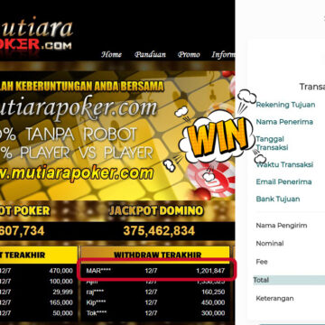 Bukti Withdraw (1,201,847,-) Member Setia Mutiarapoker