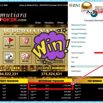 Bukti Withdraw ( 1,150,000,-) Member Setia Mutiarapoker