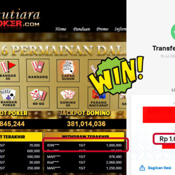 Bukti Withdraw (1,000,000,-) Member Setia Mutiarapoker