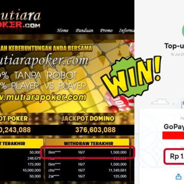 Bukti Withdraw (1,500,000,-) Member Setia Mutiarapoker